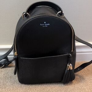 Kate Spade Black Backpack with Gold Accents